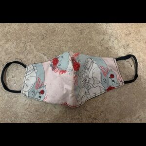 New! Handmade cloth face mask featuring a Disney Beauty and the Beast print.